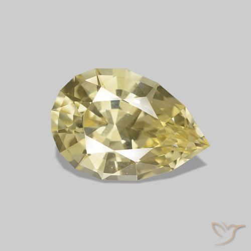Saphir Jaune doré léger naturelle En forme de poire, 1.21 ct, VVS