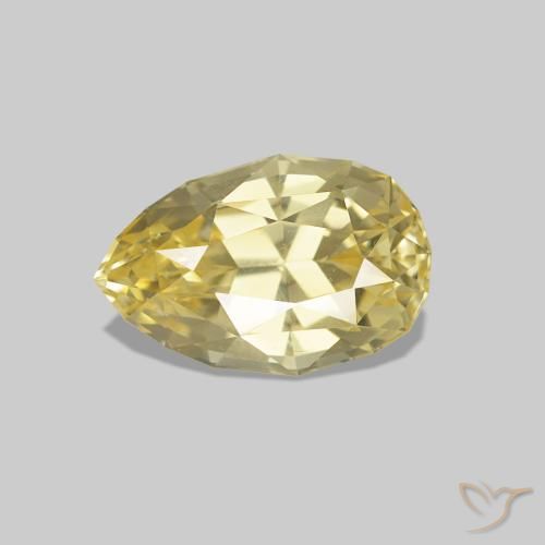 Saphir Jaune clair naturelle En forme de poire, 1.18 ct, VVS