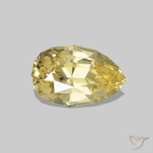 Saphir Jaune clair naturelle En forme de poire, 1.18 ct, VVS