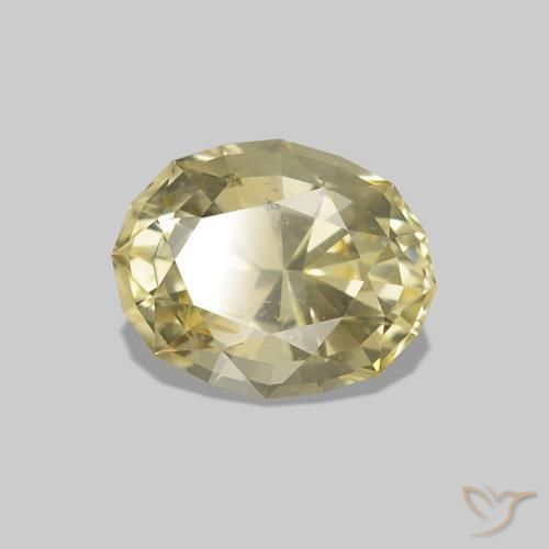 Saphir Jaune clair naturelle ovale, 1.40 ct, VS