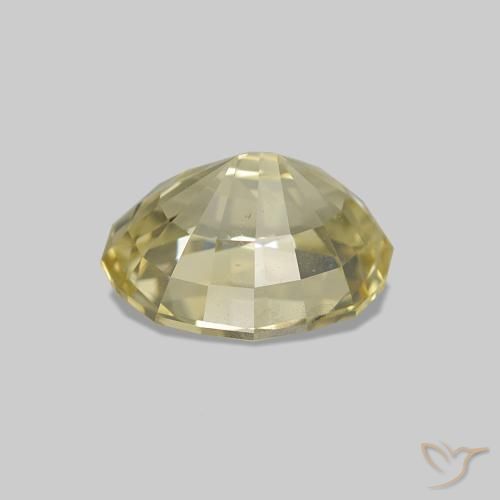 Saphir Jaune clair naturelle ovale, 1.40 ct, VS