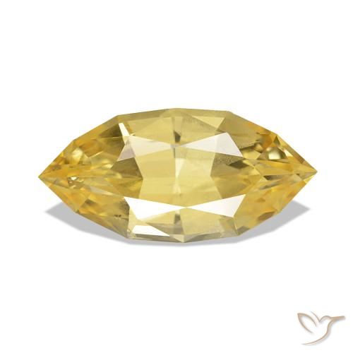 Saphir Jaune moyen naturelle Marquise, 1.37 ct, VS