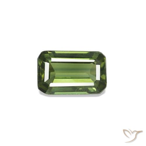 Saphir vert naturelle taille émeraude, 0,38 ct, VS