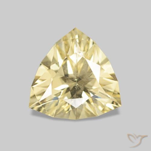 Saphir Jaune doré léger naturelle Trillion, 1.06 ct, VS