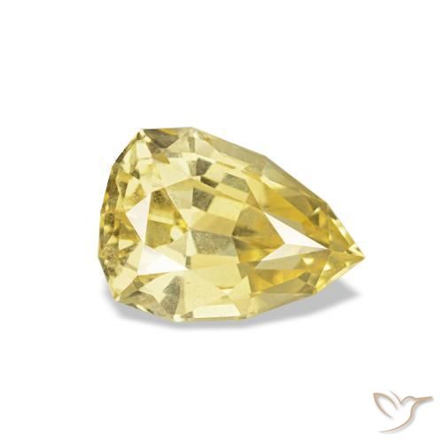 Saphir Doré léger naturelle Trillion, 0.86 ct, VS