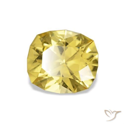 Saphir Jaune moyen naturelle Coupe coussin, 1.06 ct, VS