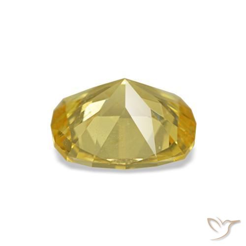 Saphir Jaune moyen naturelle Coupe coussin, 1.06 ct, VS