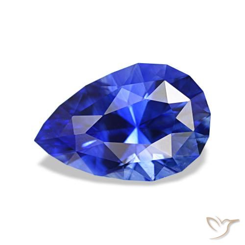 Saphir Bleu Barbeau naturelle En forme de poire, 1.55 ct, VVS