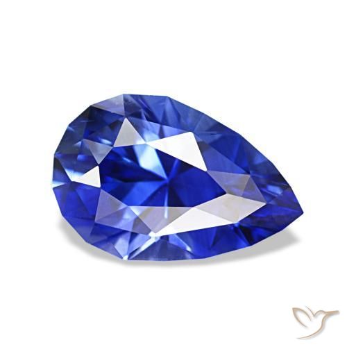 Saphir Bleu Barbeau naturelle En forme de poire, 1.55 ct, VVS