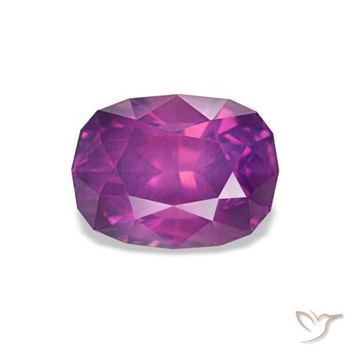Saphir pourpre naturelle coupe coussin, 1,26 ct, VS