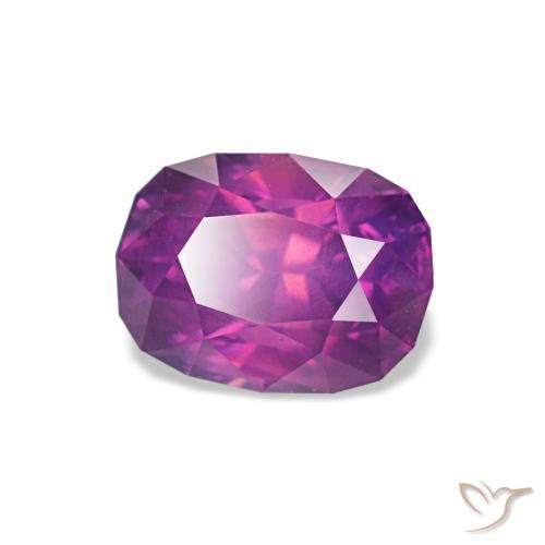 Saphir pourpre naturelle coupe coussin, 1,26 ct, VS