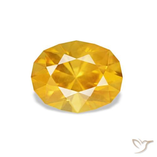Saphir doré naturelle coupe ovale, 0,92 ct, VVS