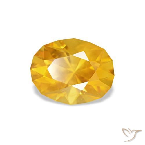 Saphir doré naturelle coupe ovale, 0,92 ct, VVS