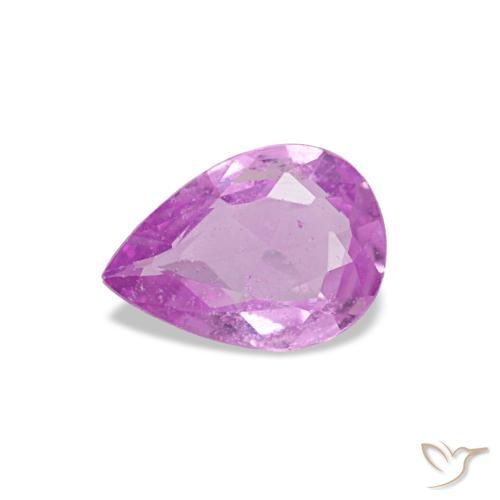 Saphir pourpre naturelle en forme de poire, 0,28 ct, VS