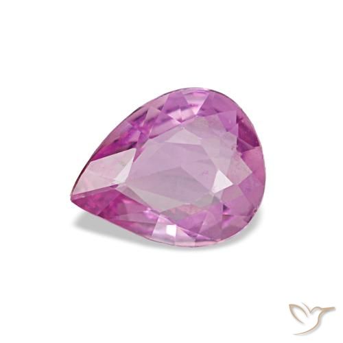 Saphir pourpre naturelle en forme de poire, 0,46 ct, VS