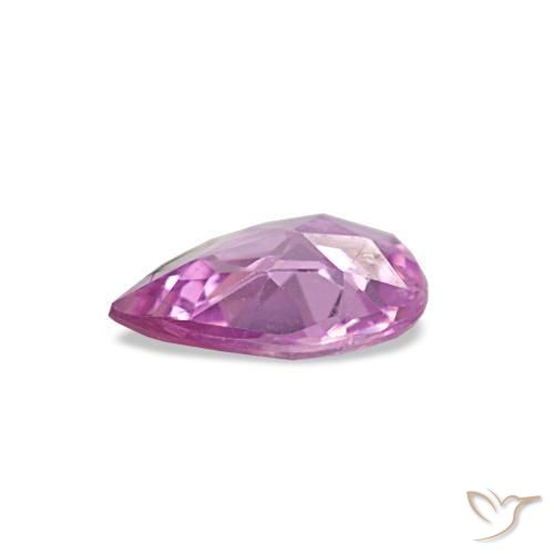 Saphir pourpre naturelle en forme de poire, 0,46 ct, VS
