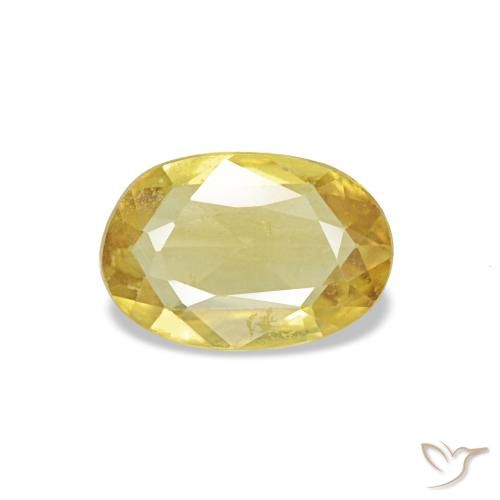 Saphir jaune naturelle coupe ovale, 0,34 ct, VS