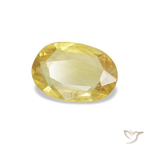 Saphir jaune naturelle coupe ovale, 0,34 ct, VS