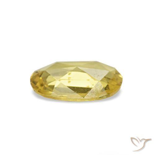 Saphir jaune naturelle coupe ovale, 0,34 ct, VS