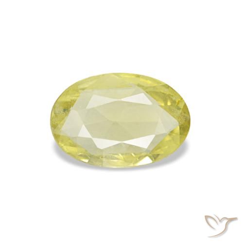 Saphir jaune naturelle coupe ovale, 0,28 ct, VVS-VS