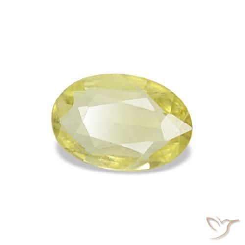 Saphir jaune naturelle coupe ovale, 0,28 ct, VVS-VS