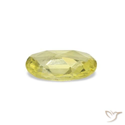 Saphir jaune naturelle coupe ovale, 0,28 ct, VVS-VS