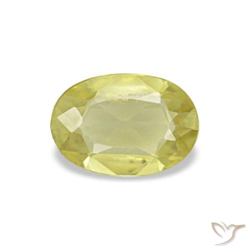 Saphir jaune naturelle coupe ovale, 0,45 ct, VVS-VS