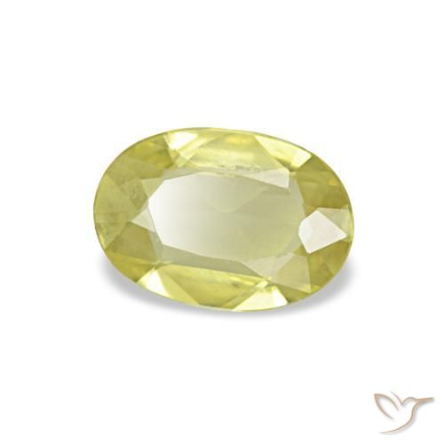 Saphir jaune naturelle coupe ovale, 0,45 ct, VVS-VS