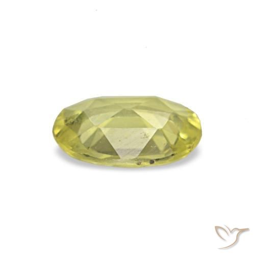 Saphir jaune naturelle coupe ovale, 0,45 ct, VVS-VS