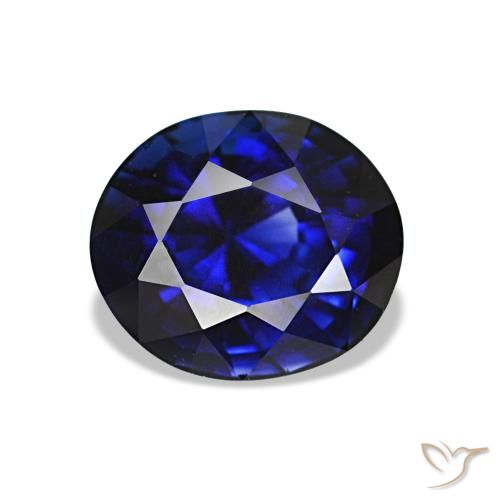 Saphir bleue naturelle coupe ovale, 1,34 ct, VVS