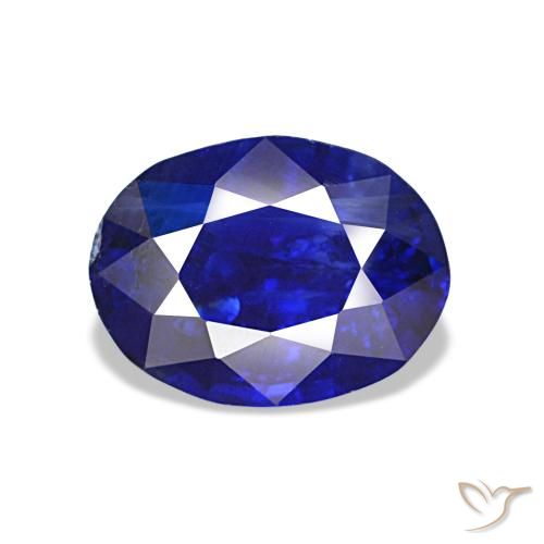 Saphir bleue naturelle coupe ovale, 1,43 ct, VS