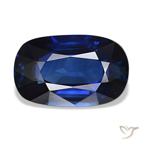 Saphir bleue naturelle coupe coussin, 3,01 ct, VVS