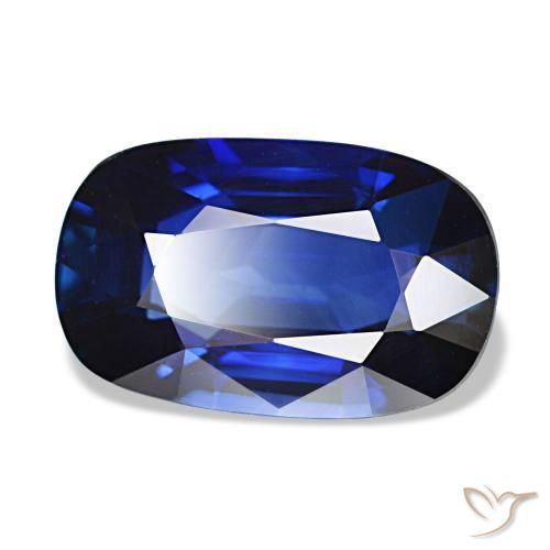 Saphir bleue naturelle coupe coussin, 3,01 ct, VVS