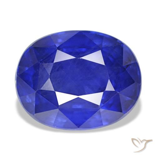 Saphir bleue naturelle coupe ovale, 5,48 ct, VS