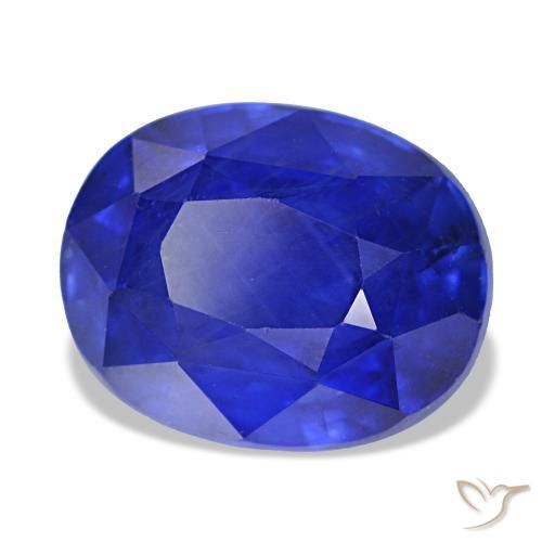 Saphir bleue naturelle coupe ovale, 5,48 ct, VS