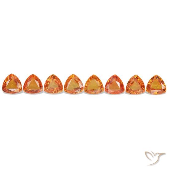 Saphir orange de 5,34 ct, trillion, VVS