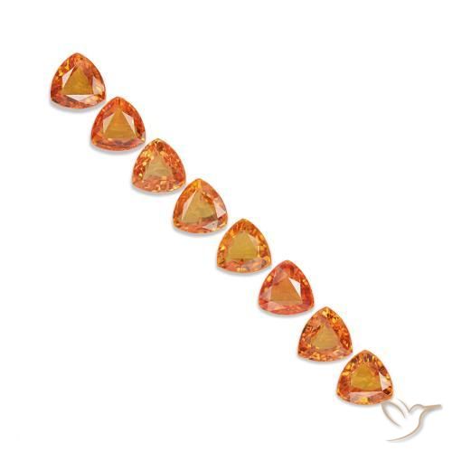 Achetez naturel 5,34ct orange saphir gems, trillion, en provenance tanzanie chez gemselect. en stock, livraison internationale!