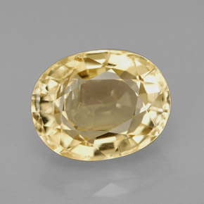 Scapolite jaune naturelle coupe ovale, 5,28 ct, VS