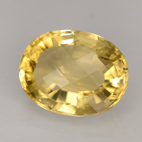 Scapolite jaune naturelle coupe ovale, 5,95 ct, VS