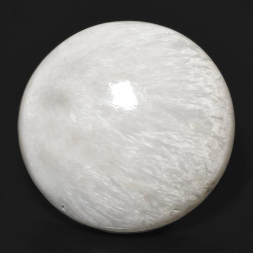 Scolécite blanc cassé naturelle coupe roude, 24,42 ct, opaque