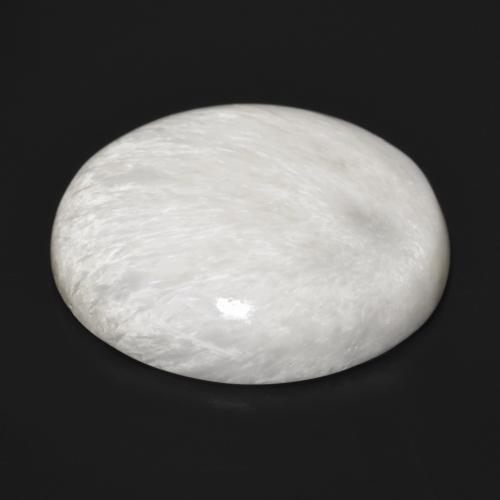 Scolécite blanc cassé naturelle coupe roude, 24,42 ct, opaque