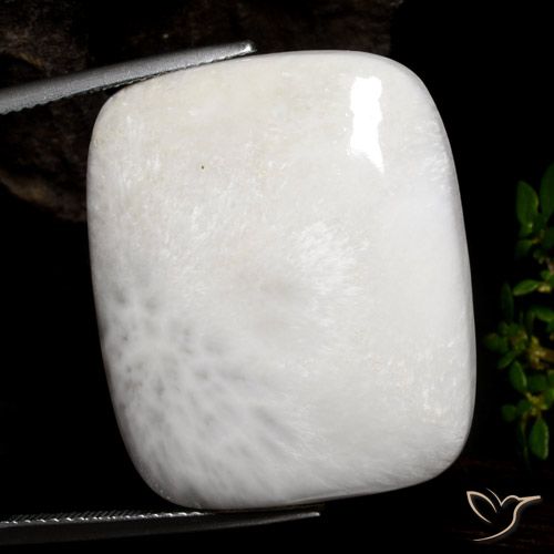 30.85ct Naturel Blanc léger Scolécite, Coussin, Opaque