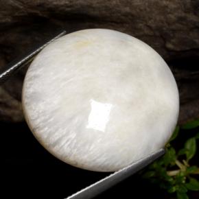 Scolécite blanc naturelle coupe roude, 28,59 ct, opaque