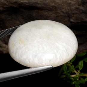 Scolécite blanc naturelle coupe roude, 28,59 ct, opaque