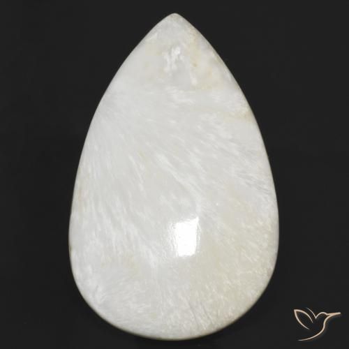 59.54ct Naturel Blanc léger Scolécite, En forme de poire, Opaque