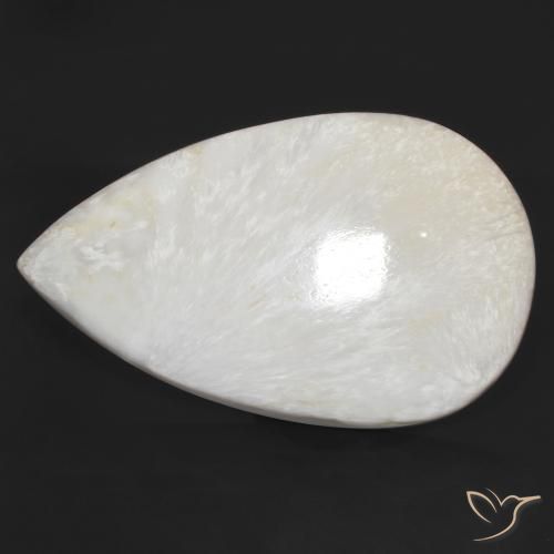 Scolécite Blanc léger naturelle En forme de poire, 59.54 ct, Opaque