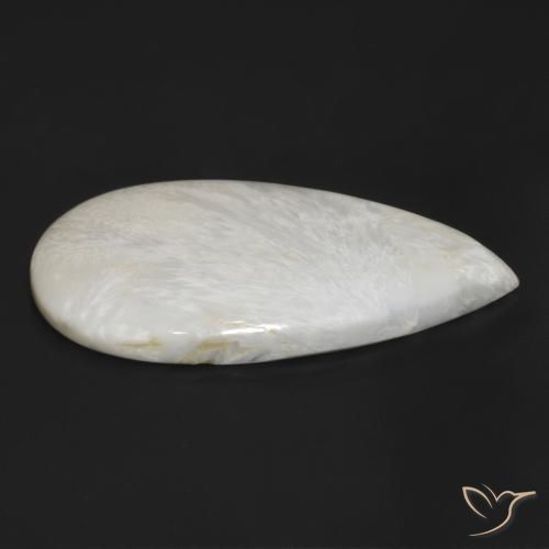 Scolécite Blanc léger naturelle En forme de poire, 59.54 ct, Opaque
