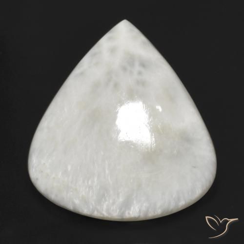 Scolécite Blanc cassé naturelle En forme de poire, 21.56 ct, Opaque
