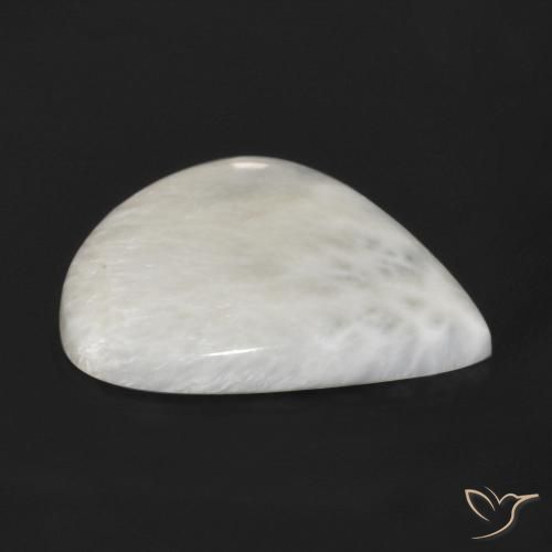 Scolécite Blanc cassé naturelle En forme de poire, 21.56 ct, Opaque