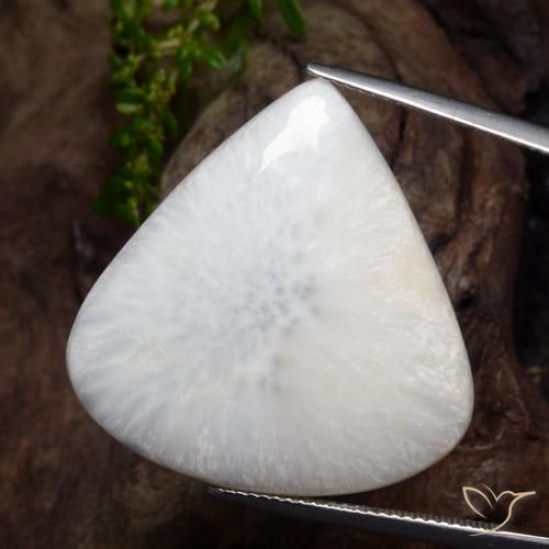 21.93ct Naturel Blanc cassé Scolécite, En forme de poire, Opaque